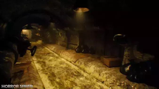 Horror Sewer Environment Low-poly 3D model