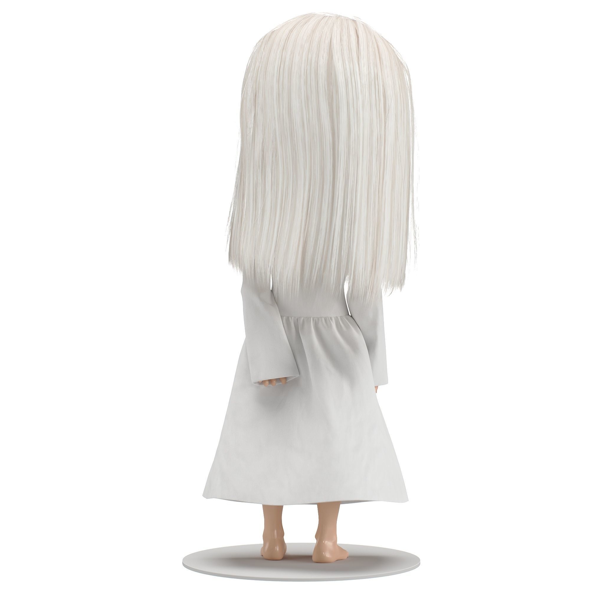 Olivia in White Dress doll 3D model_6
