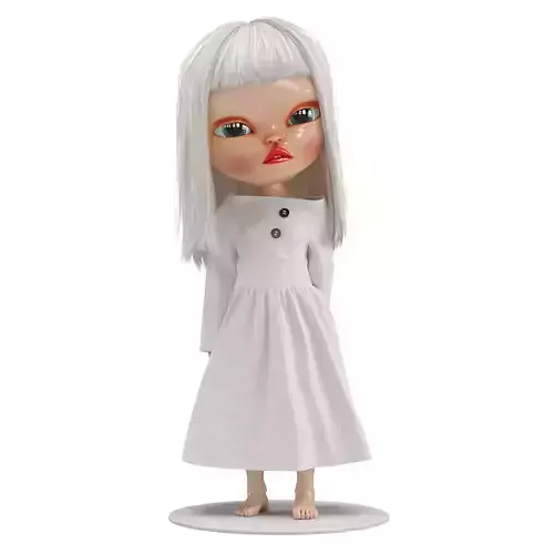 Olivia in White Dress doll 3D model