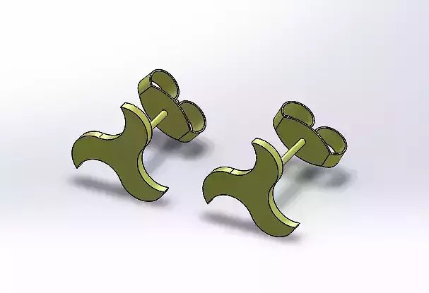 Earrings two gold stud