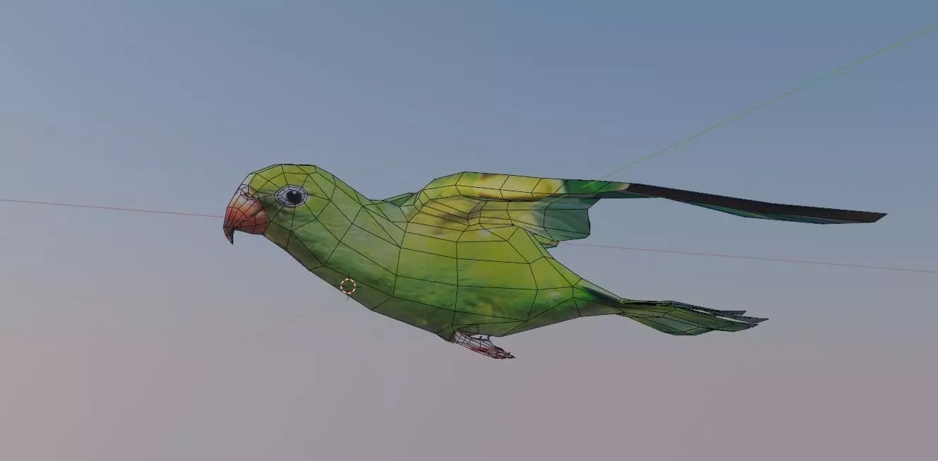 well modeled lowpoly Parrot Low-poly 3D model
