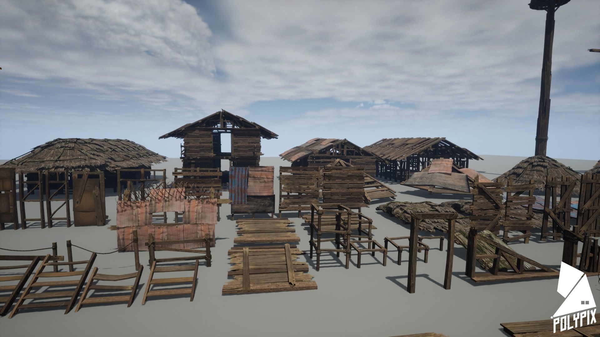 Slum Island Low-poly 3D model_12