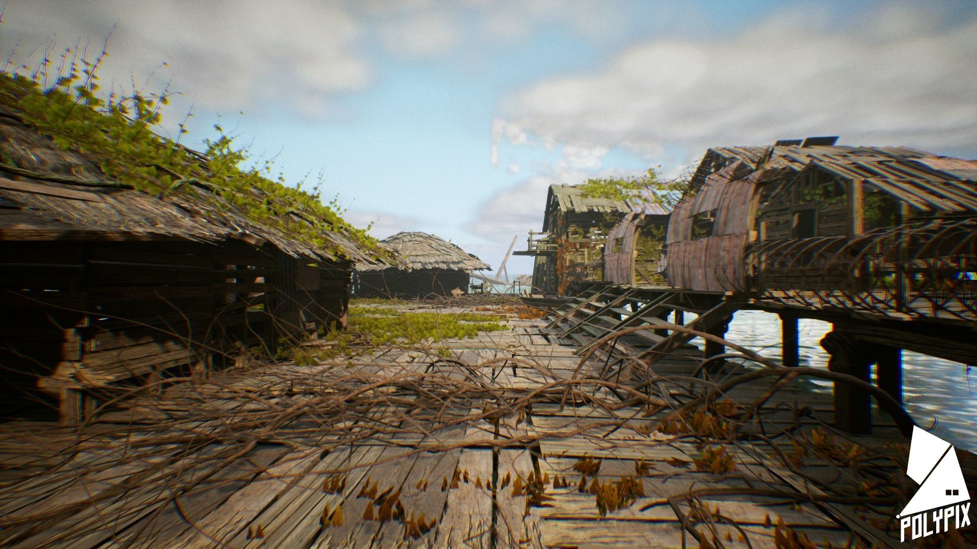 Slum Island Low-poly 3D model_9