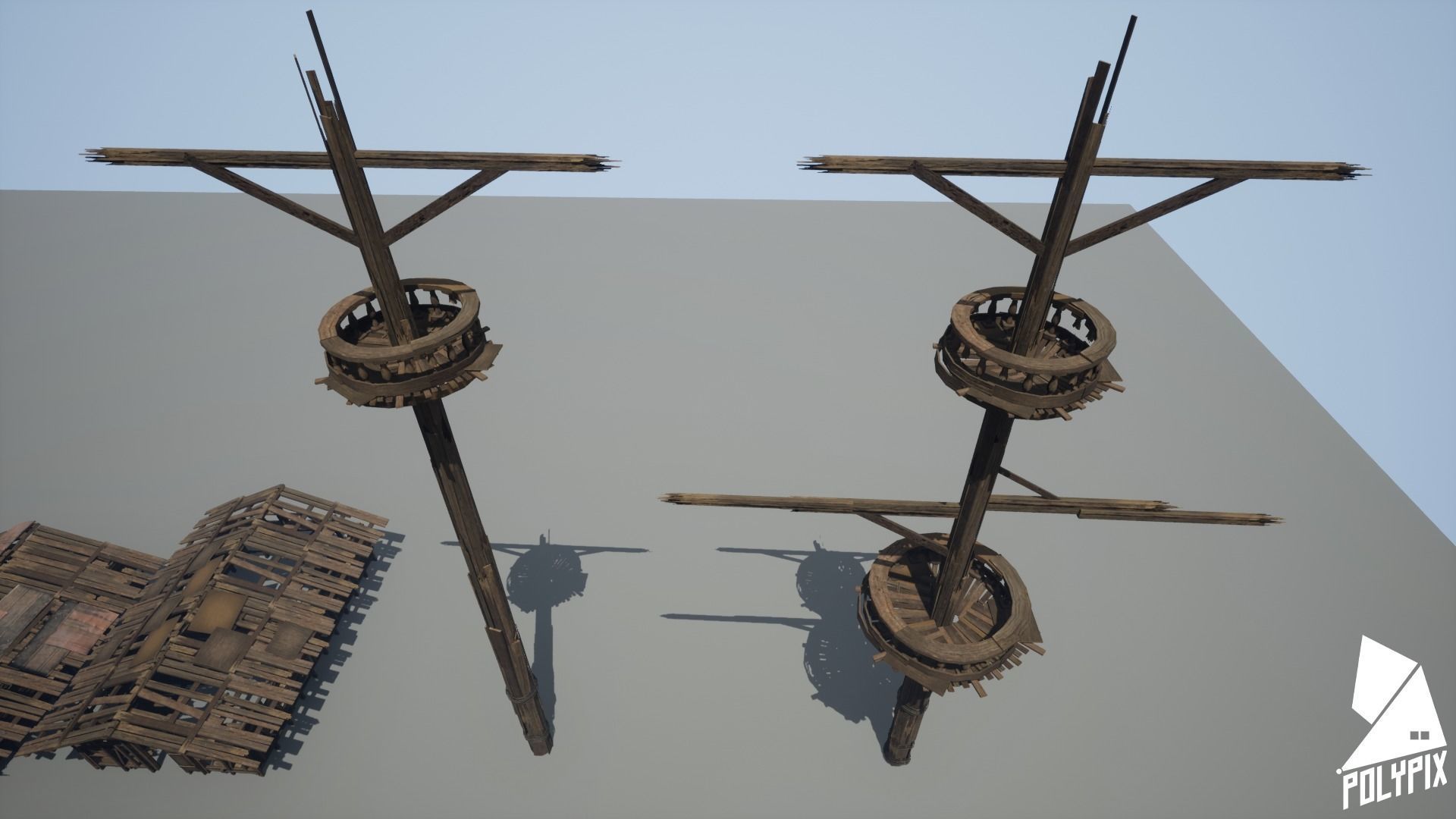 Slum Island Low-poly 3D model_10