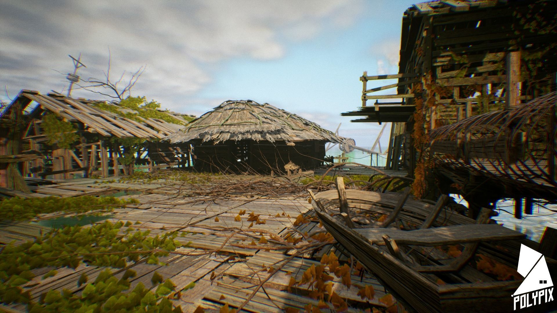 Slum Island Low-poly 3D model_7