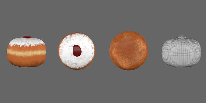 bread 3d model orange and cake 3D model