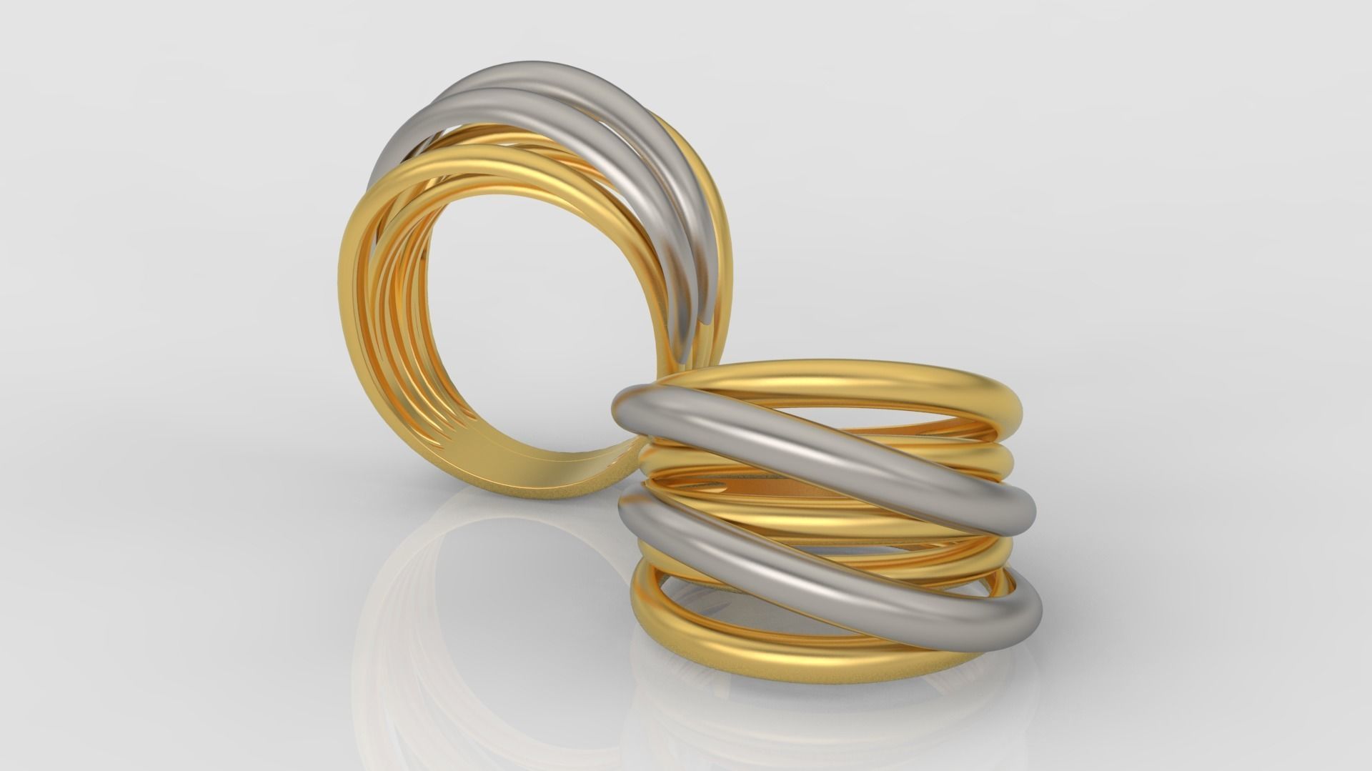 Ring and Earrings jewelry set 3d print model A38 3D print model_2