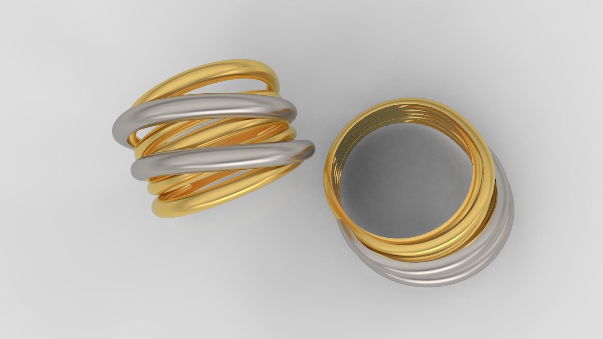 Ring and Earrings jewelry set 3d print model A38 3D print model_4