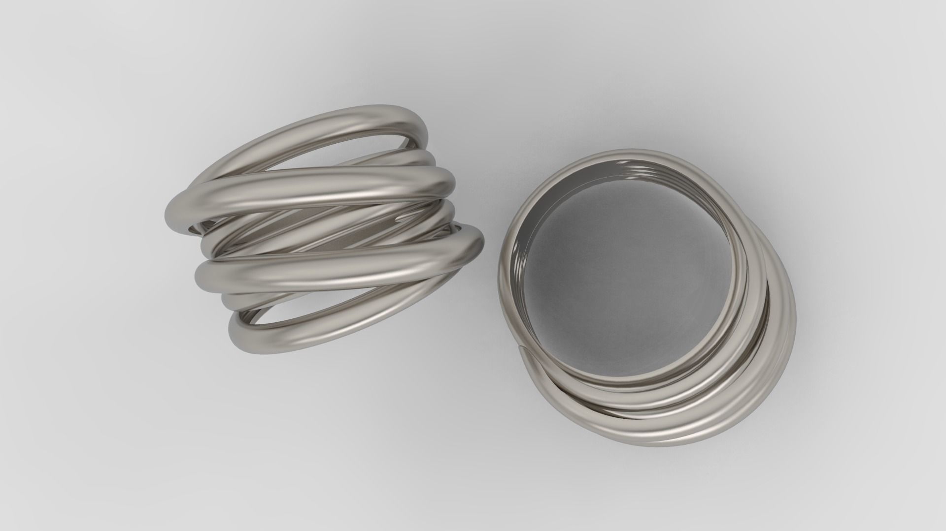 Ring and Earrings jewelry set 3d print model A38 3D print model_5