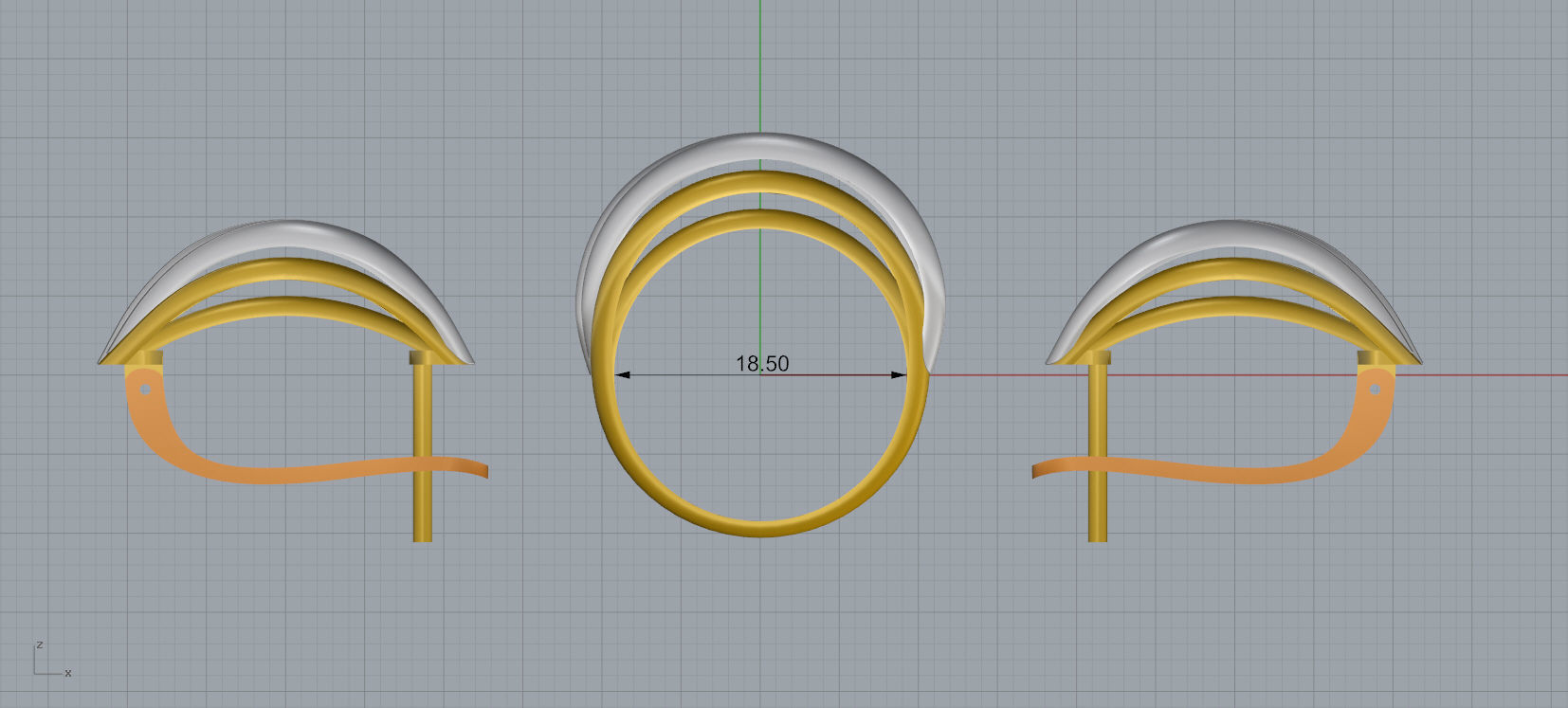 Ring and Earrings jewelry set 3d print model A38 3D print model_11