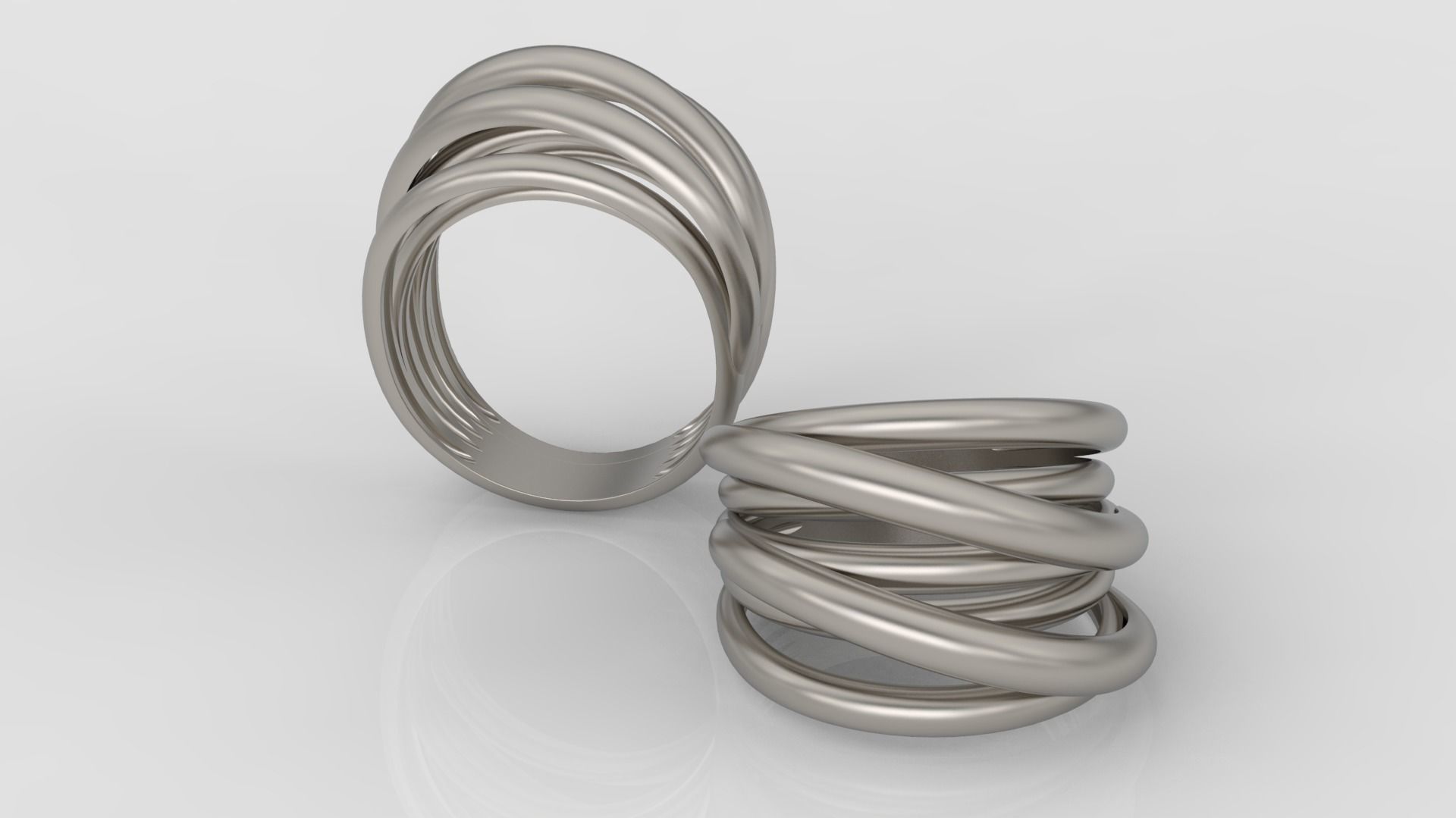 Ring and Earrings jewelry set 3d print model A38 3D print model_3