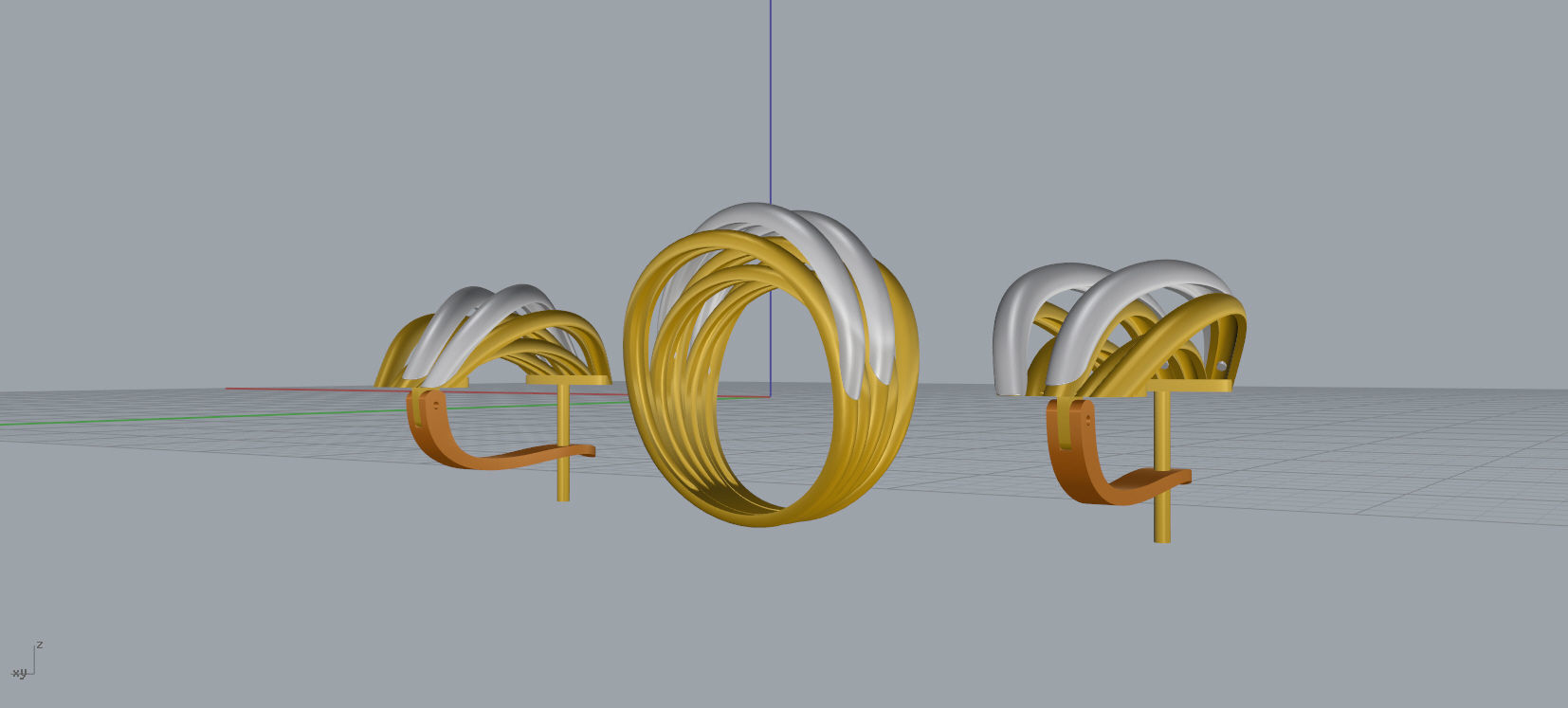 Ring and Earrings jewelry set 3d print model A38 3D print model_15