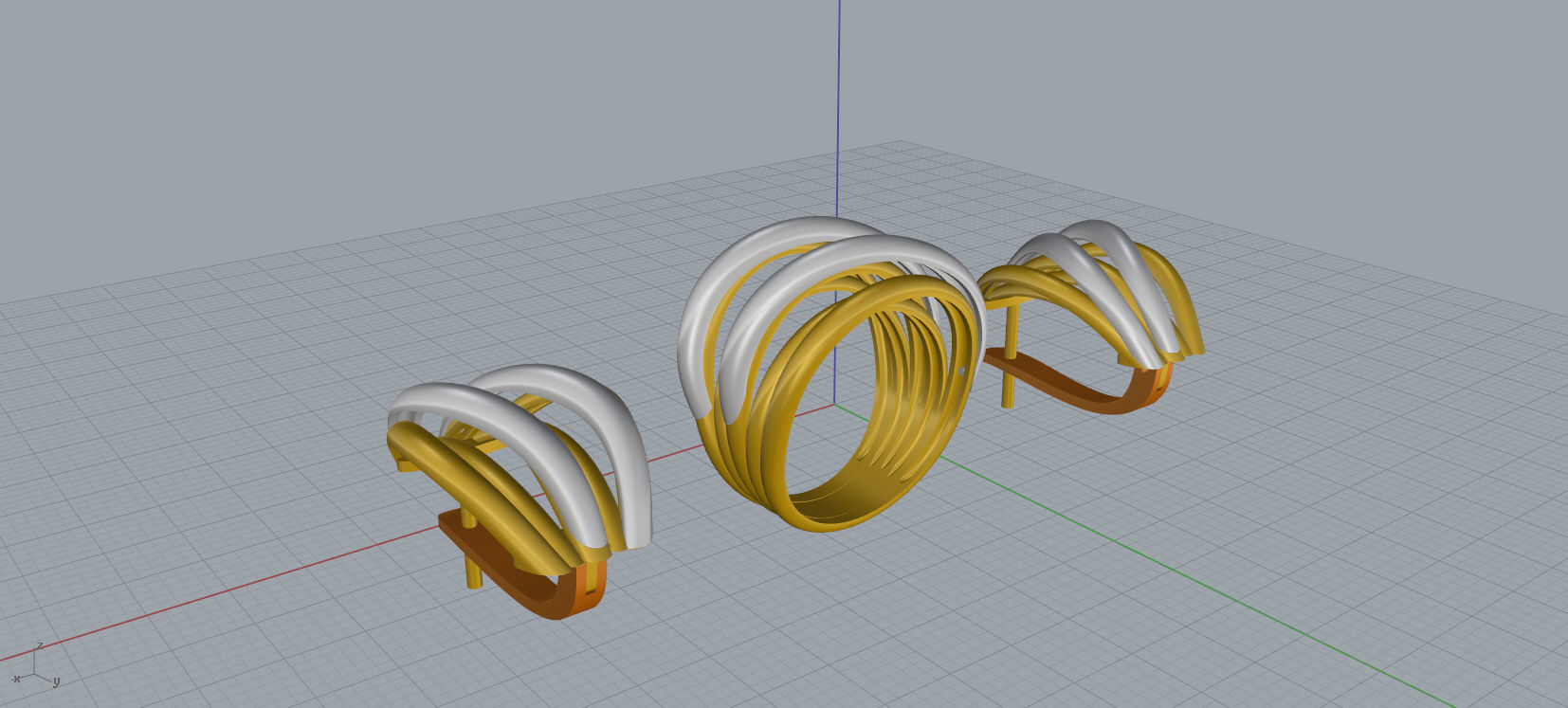 Ring and Earrings jewelry set 3d print model A38 3D print model_14