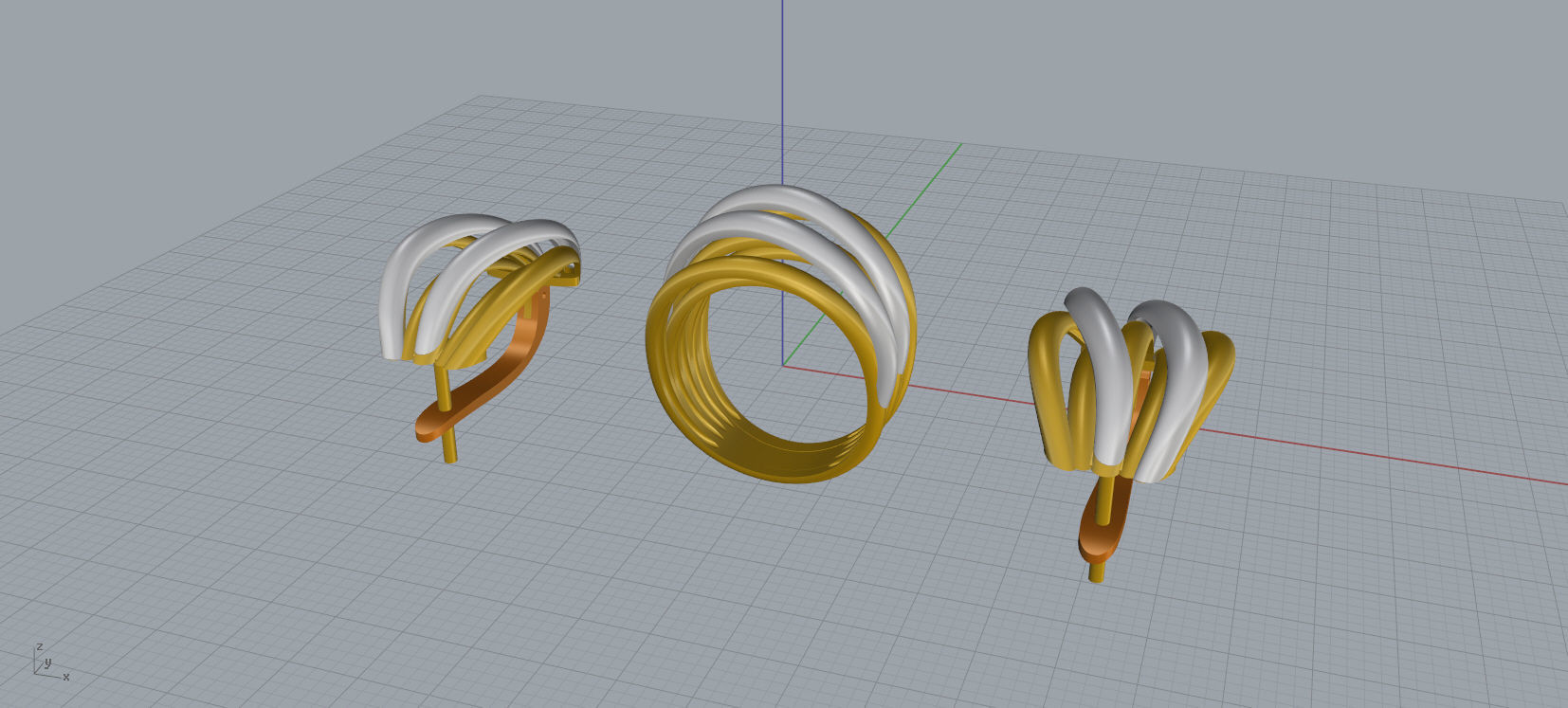 Ring and Earrings jewelry set 3d print model A38 3D print model_13