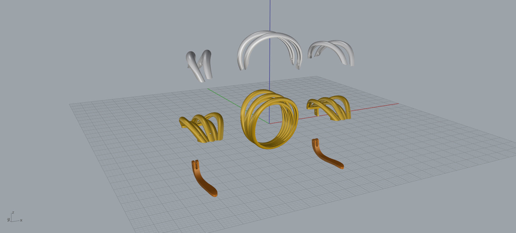 Ring and Earrings jewelry set 3d print model A38 3D print model_16