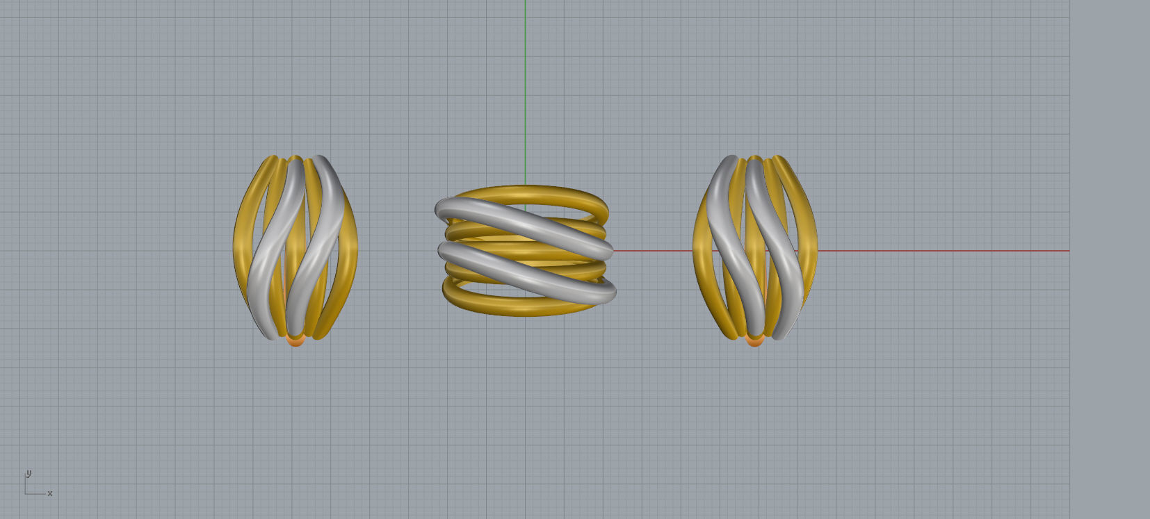 Ring and Earrings jewelry set 3d print model A38 3D print model_10