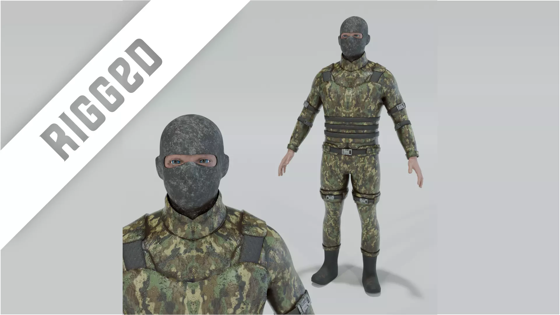 War Soldier Low-poly 3D model