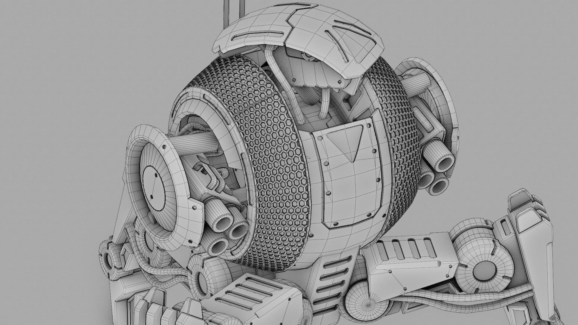 BATTLE DROID IRA rigged animated 3D model_35