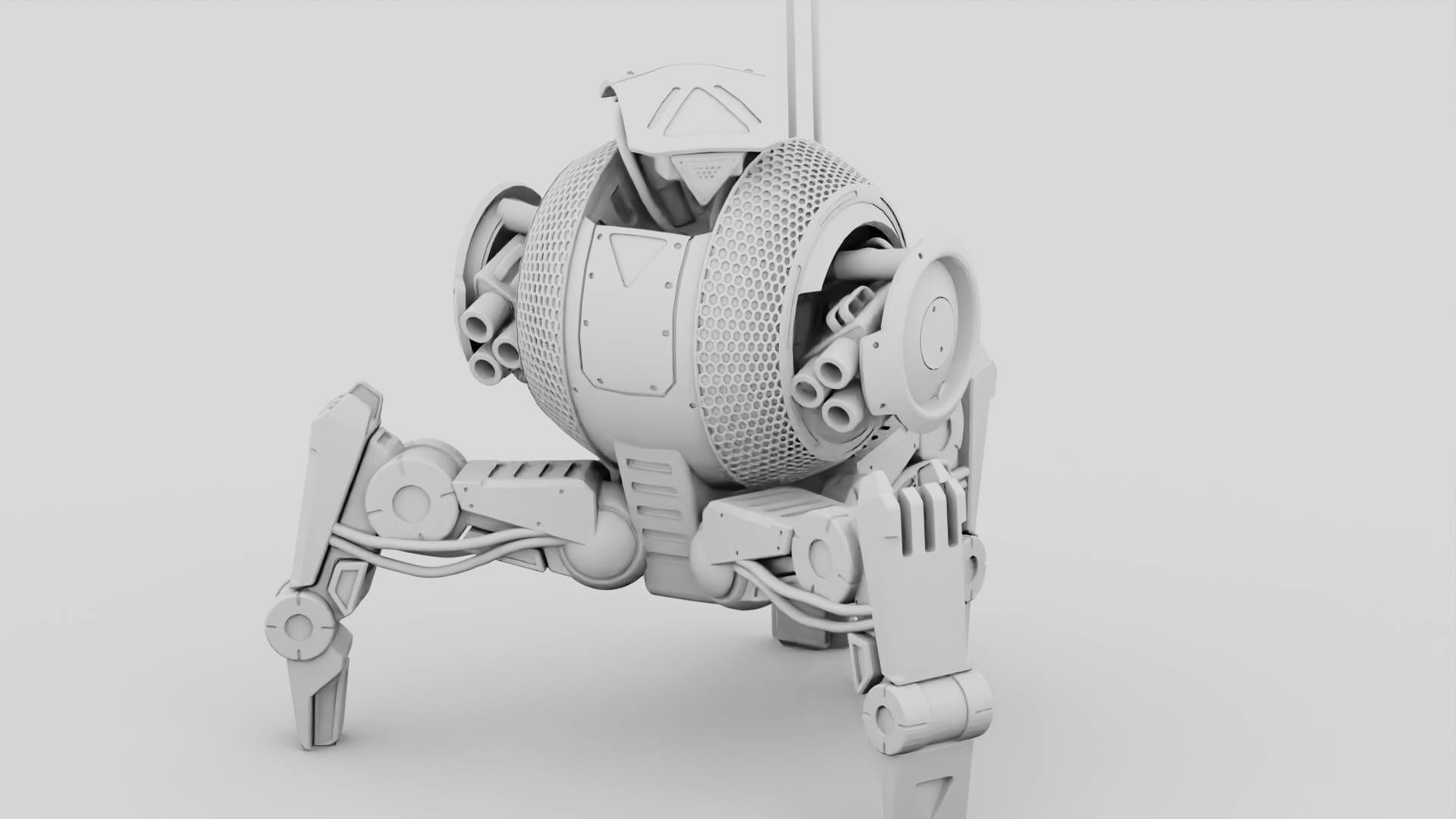 BATTLE DROID IRA rigged animated 3D model_27