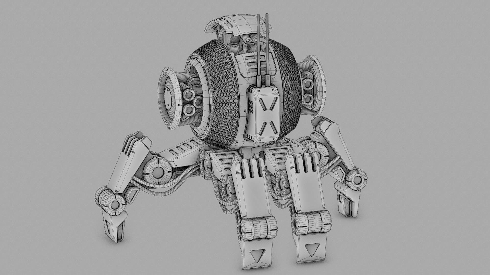 BATTLE DROID IRA rigged animated 3D model_39