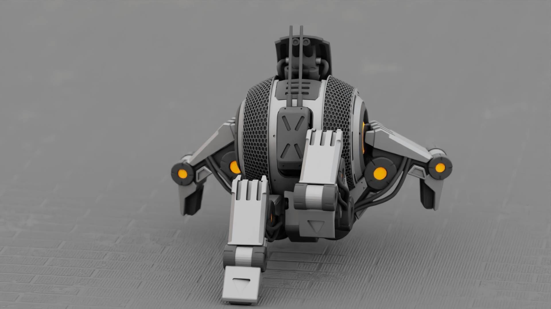 BATTLE DROID IRA rigged animated 3D model_9