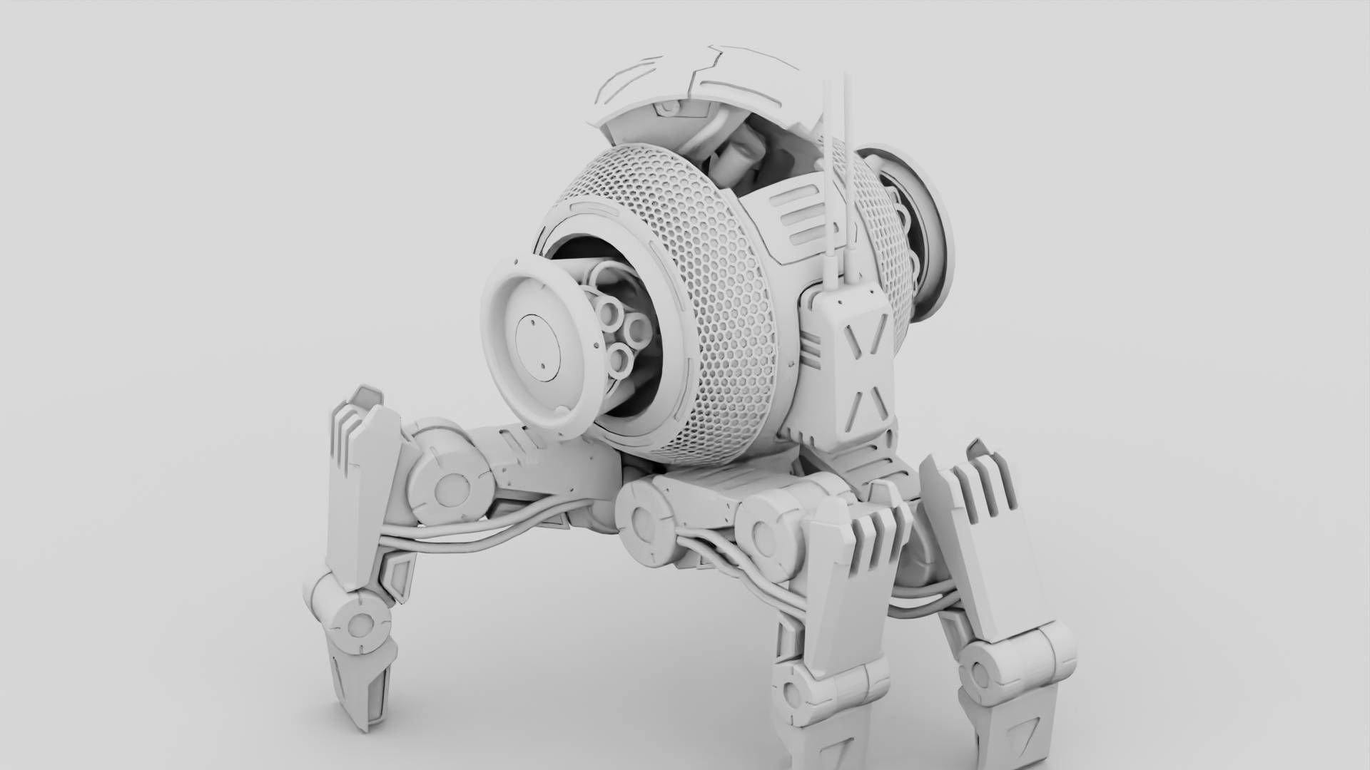 BATTLE DROID IRA rigged animated 3D model_29