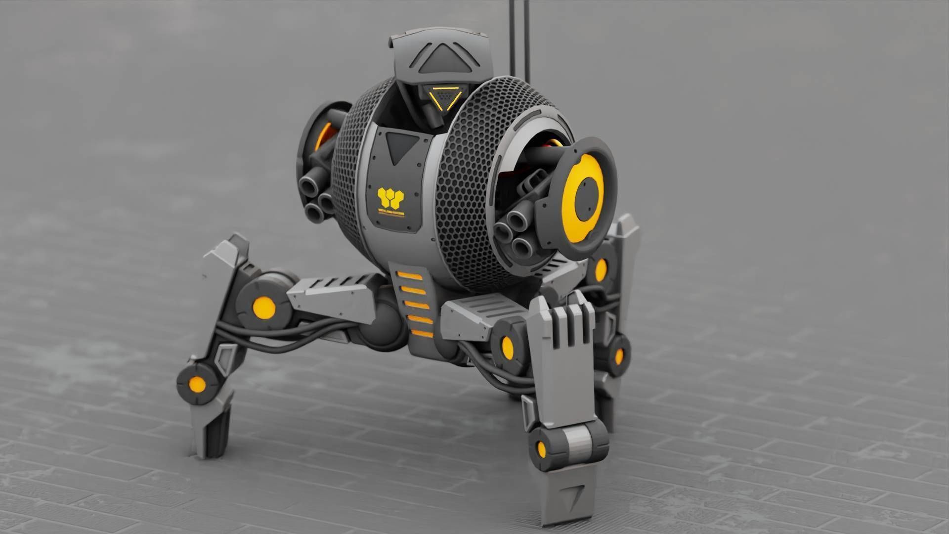 BATTLE DROID IRA rigged animated 3D model_1