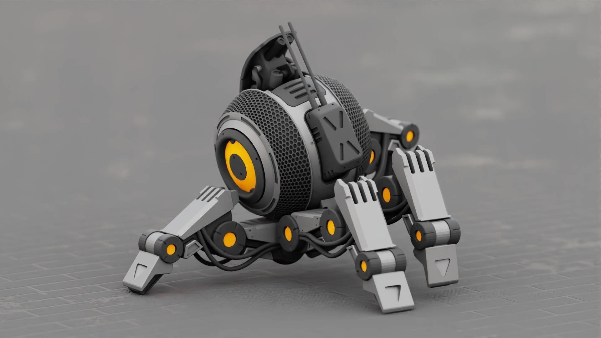 BATTLE DROID IRA rigged animated 3D model_7