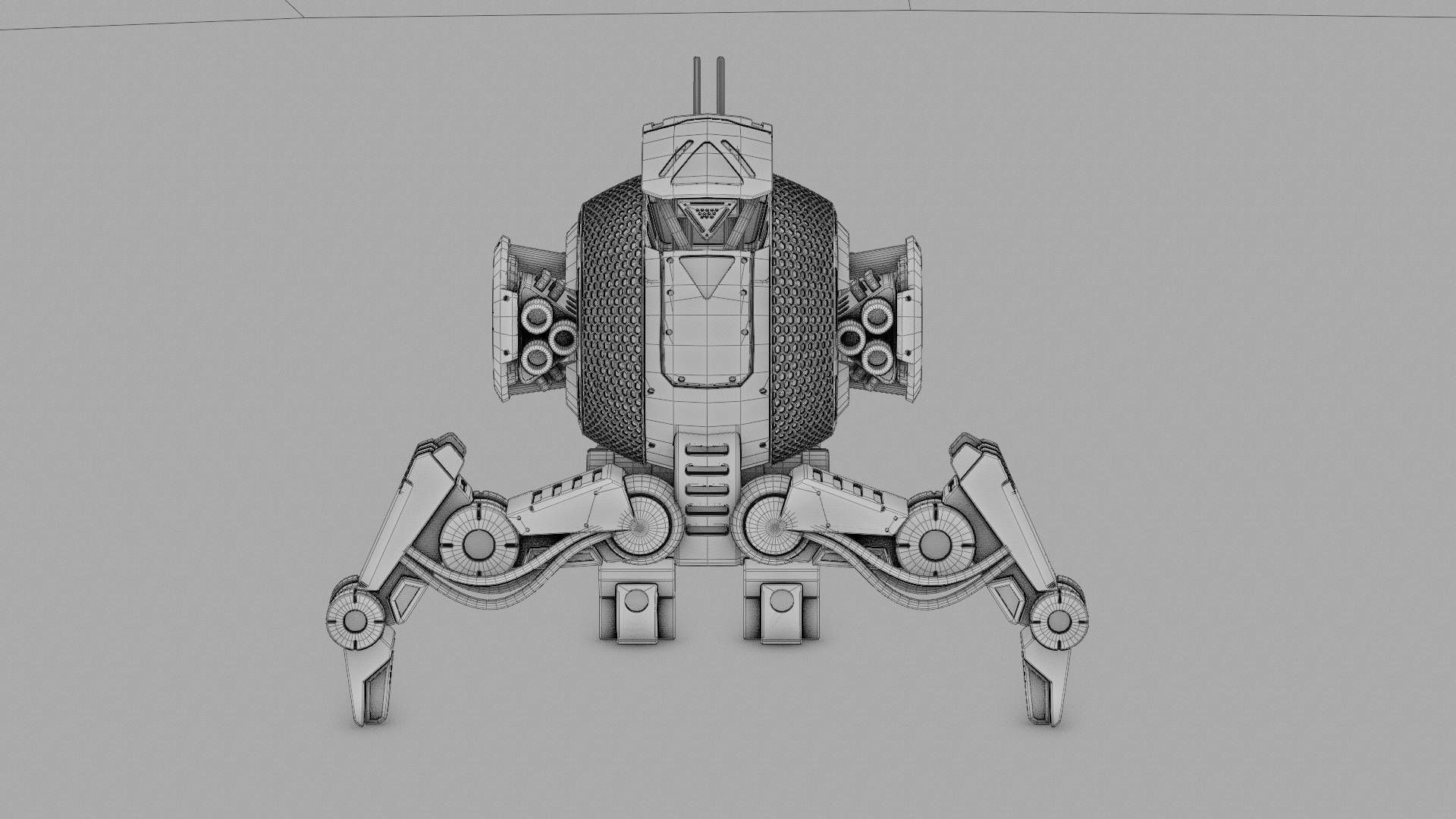 BATTLE DROID IRA rigged animated 3D model_38