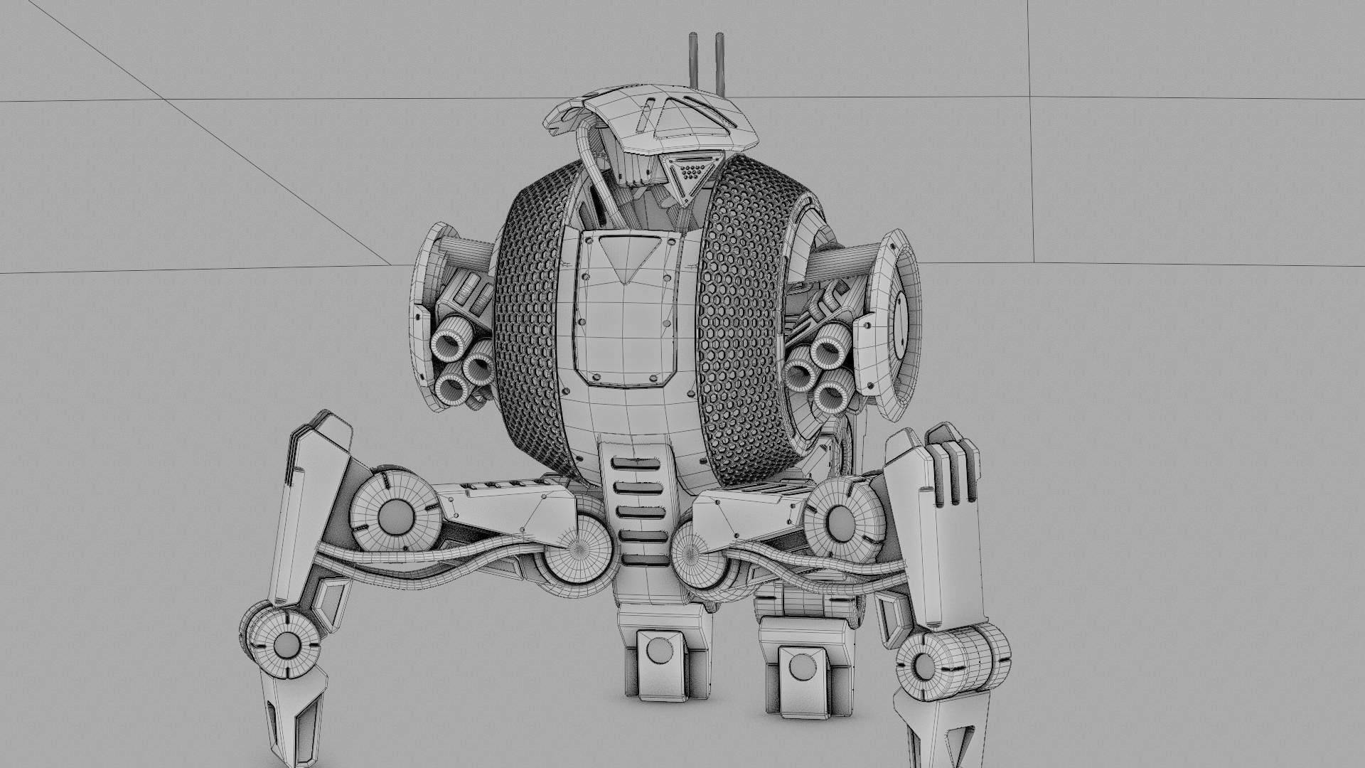 BATTLE DROID IRA rigged animated 3D model_36