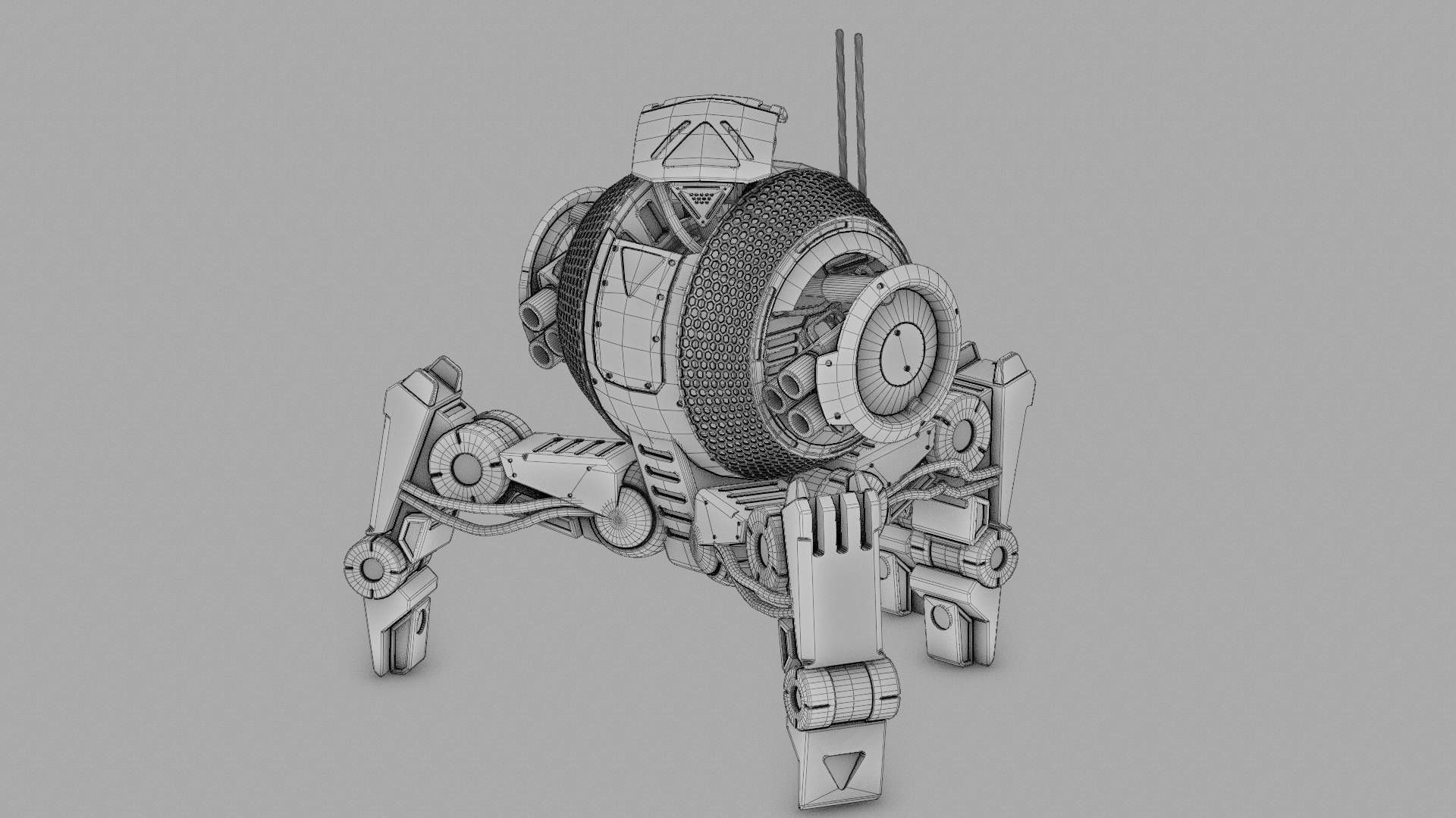 BATTLE DROID IRA rigged animated 3D model_34