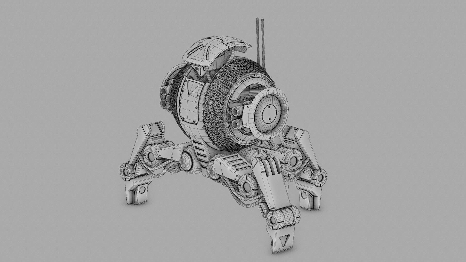 BATTLE DROID IRA rigged animated 3D model_37