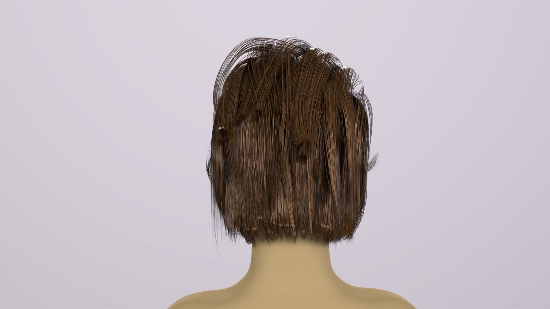 Real-time Female Hair Card with Texture under 21 k Tris 3D model_9