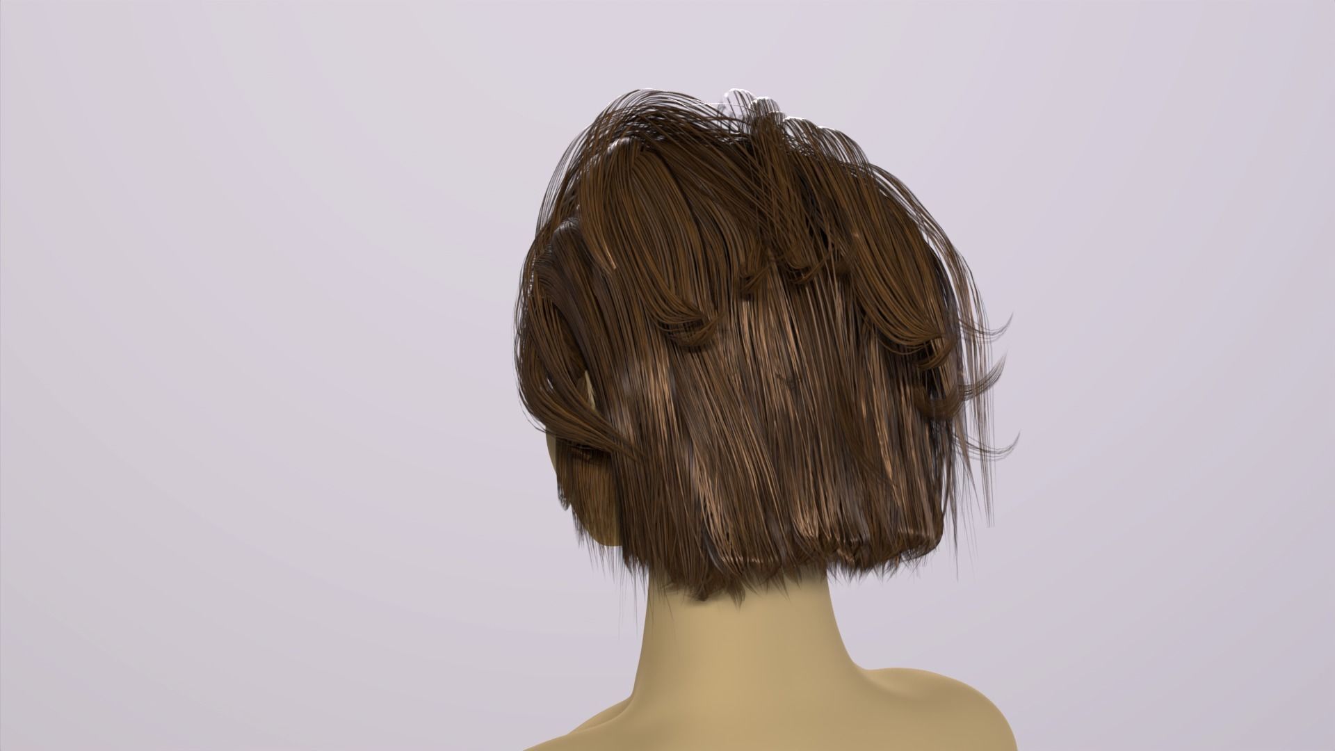 Real-time Female Hair Card with Texture under 21 k Tris 3D model_10