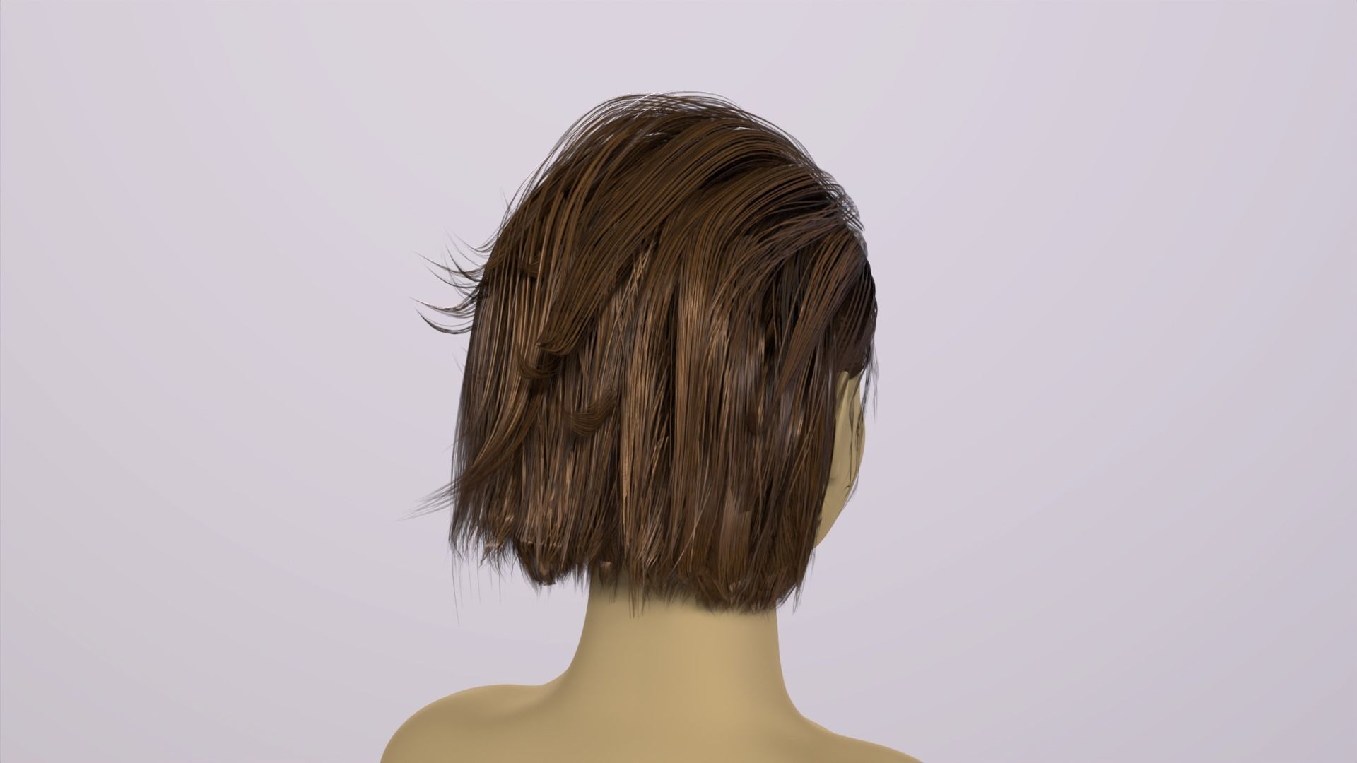 Real-time Female Hair Card with Texture under 21 k Tris 3D model_8
