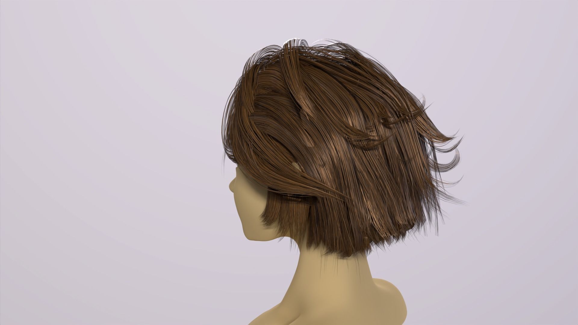 Real-time Female Hair Card with Texture under 21 k Tris 3D model_11