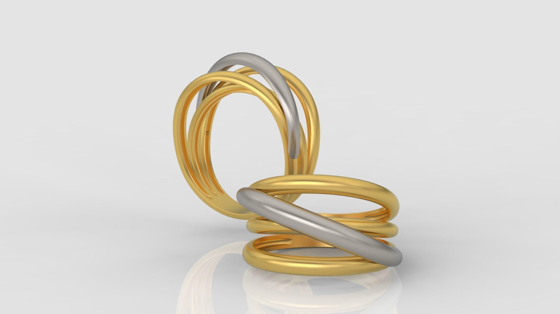 Ring and Earrings jewelry set 3d print model A39 3D print model_2
