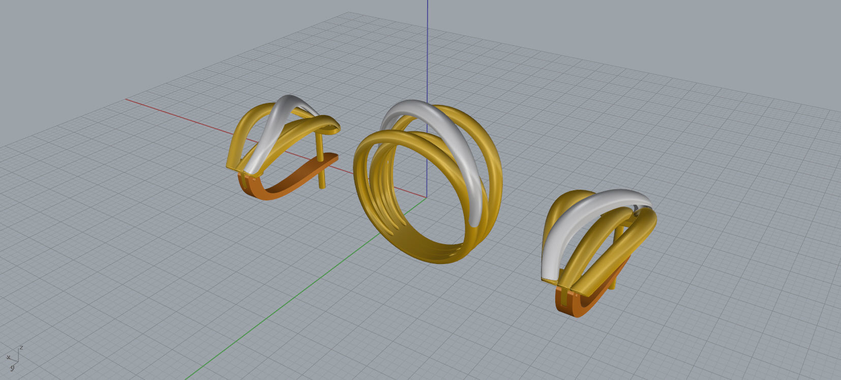 Ring and Earrings jewelry set 3d print model A39 3D print model_15