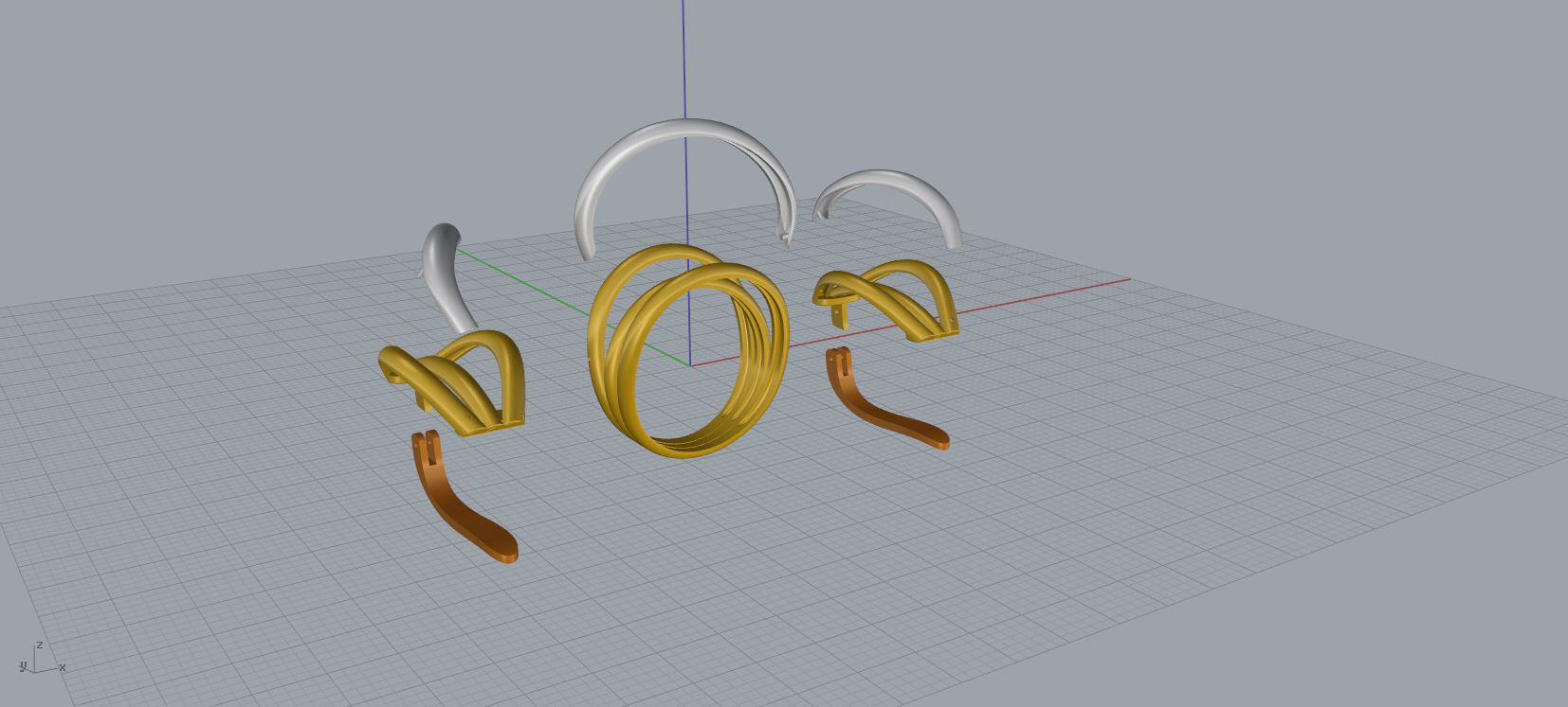 Ring and Earrings jewelry set 3d print model A39 3D print model_16