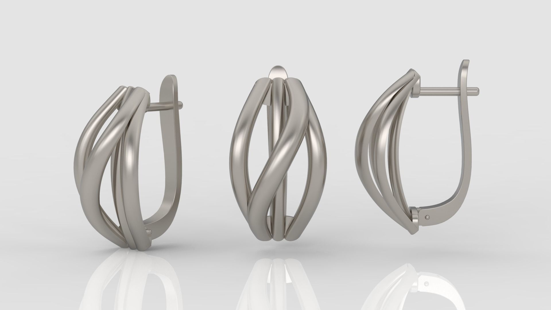 Ring and Earrings jewelry set 3d print model A39 3D print model_7