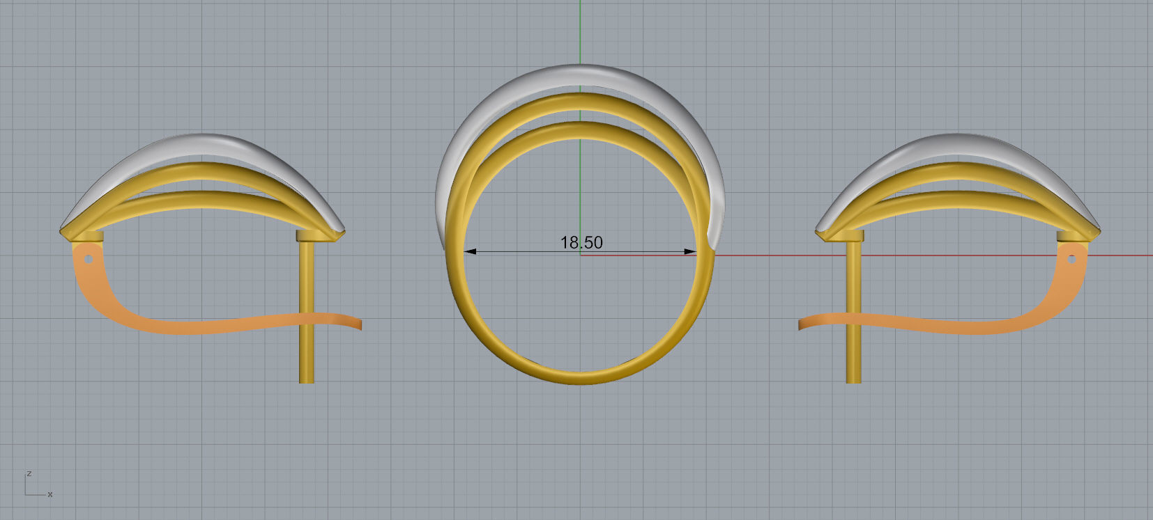 Ring and Earrings jewelry set 3d print model A39 3D print model_11