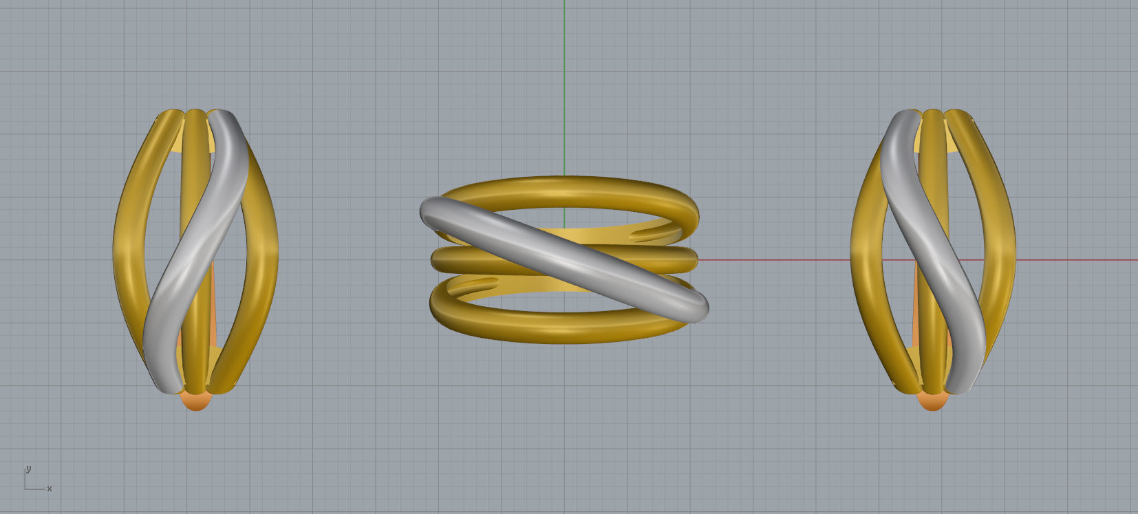 Ring and Earrings jewelry set 3d print model A39 3D print model_10