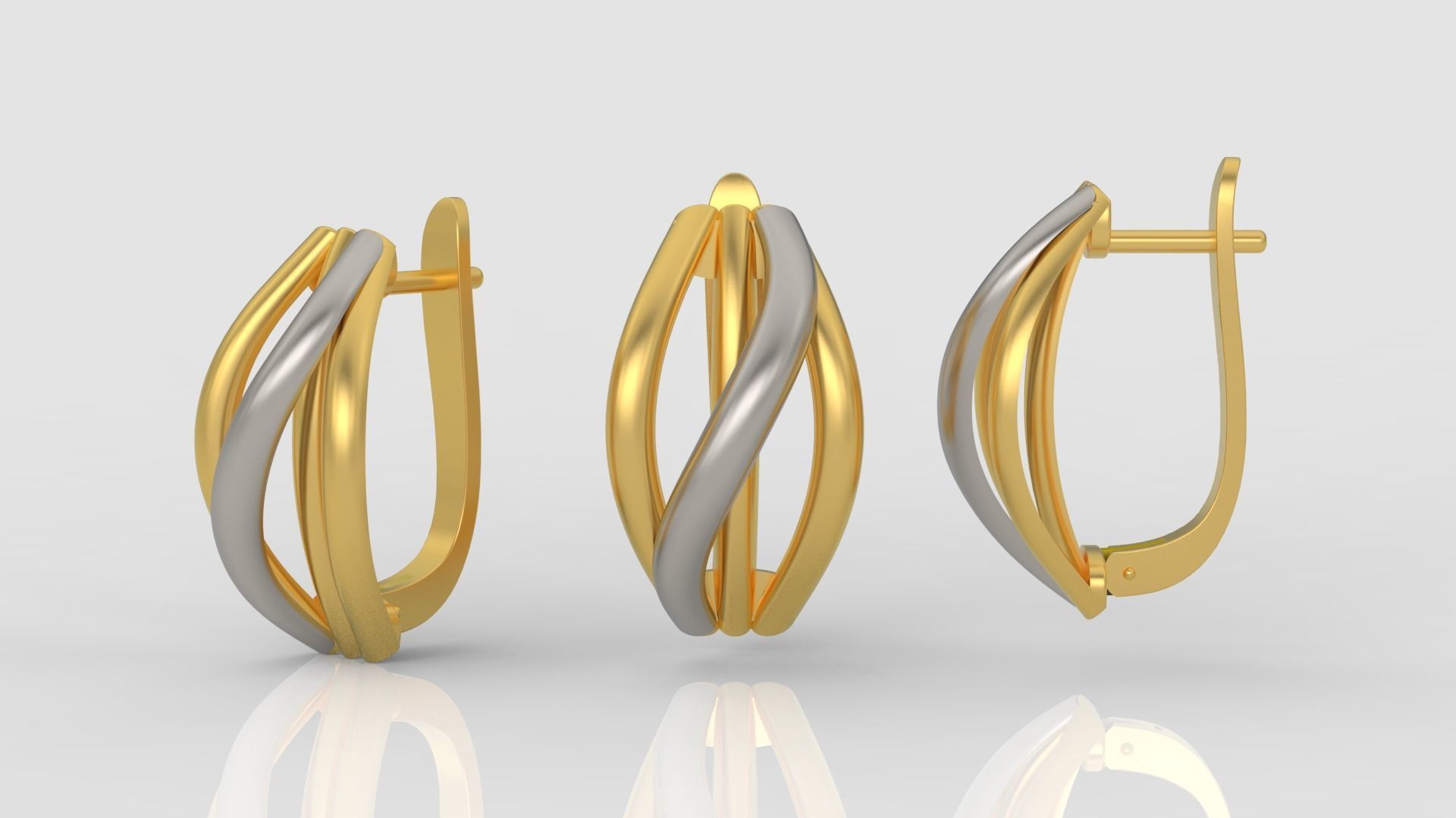 Ring and Earrings jewelry set 3d print model A39 3D print model_6