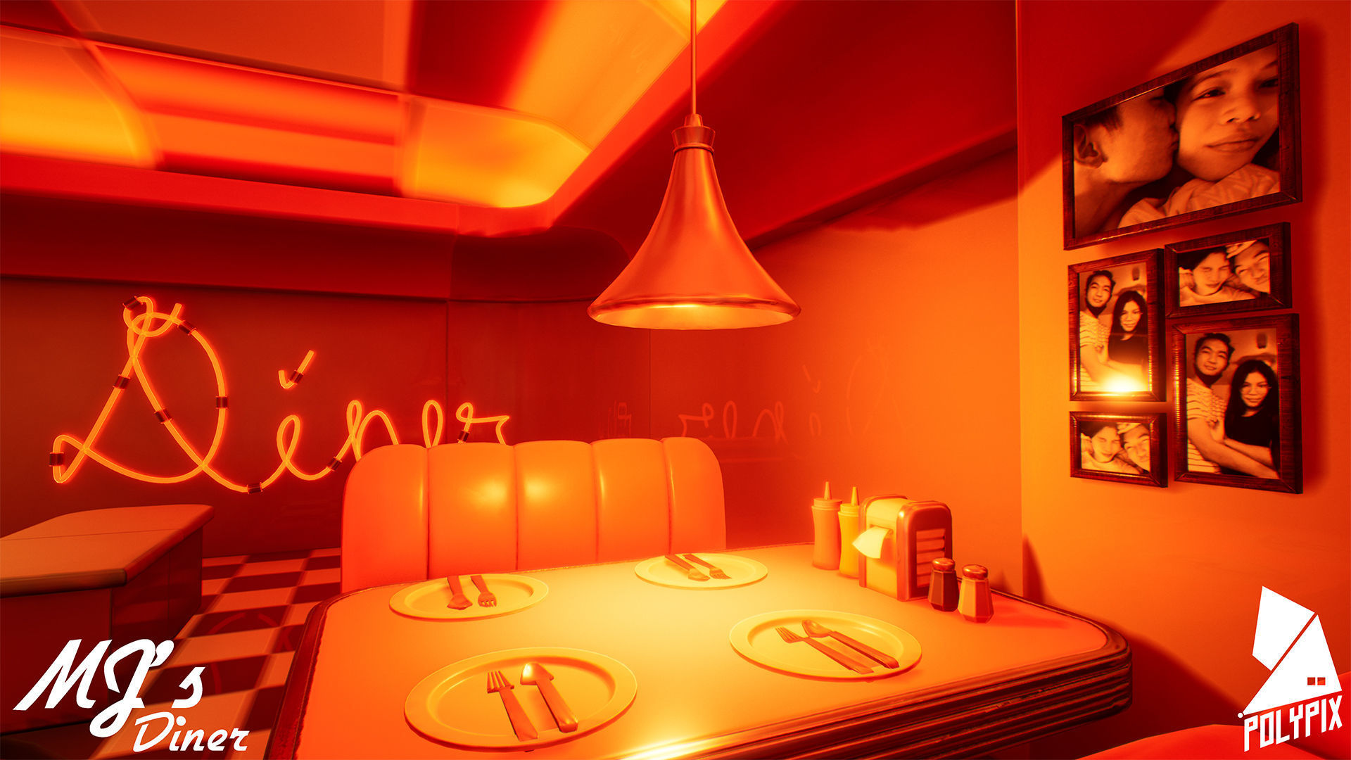 Stylized Diner Low-poly 3D model_5