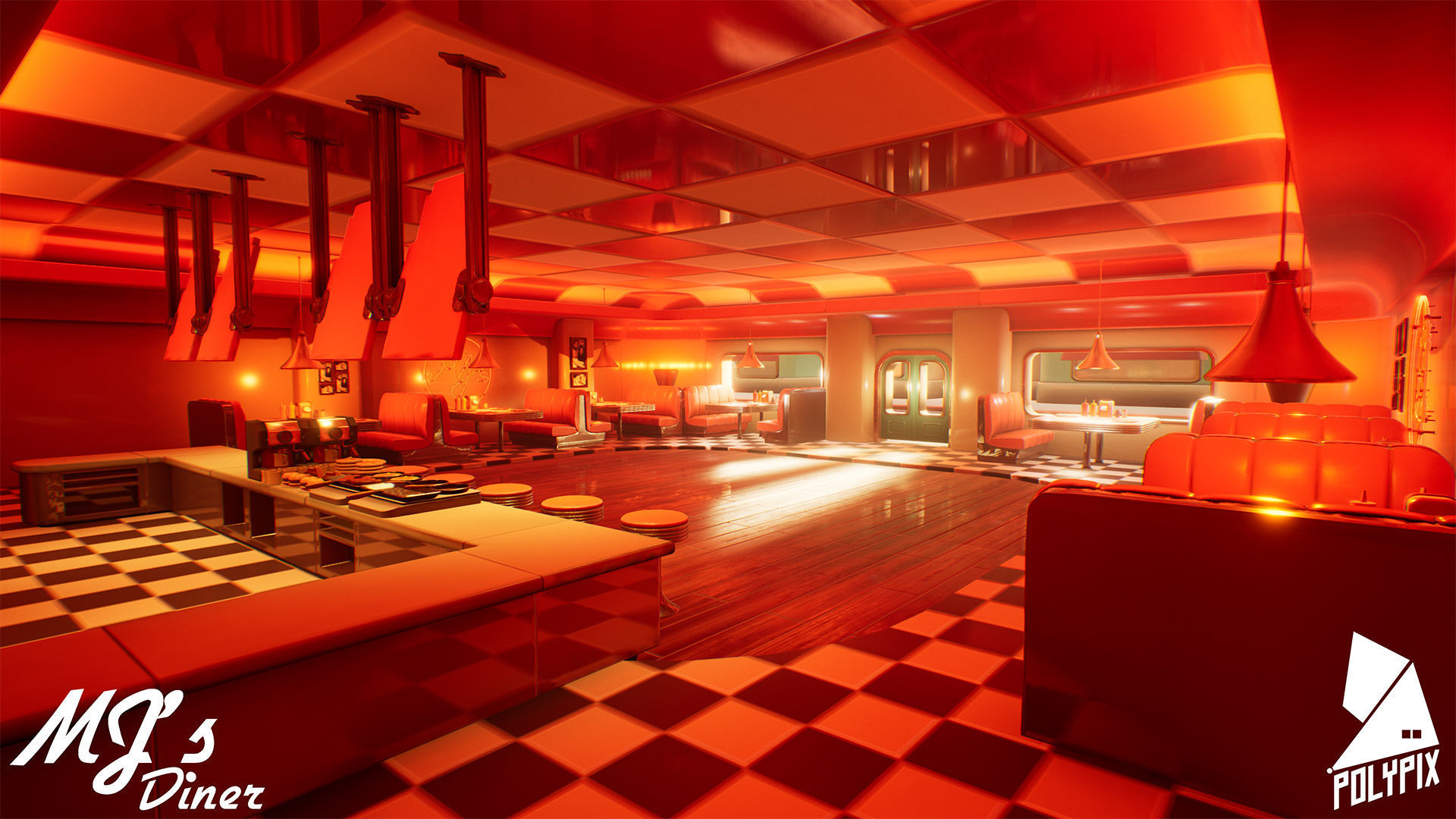 Stylized Diner Low-poly 3D model_2
