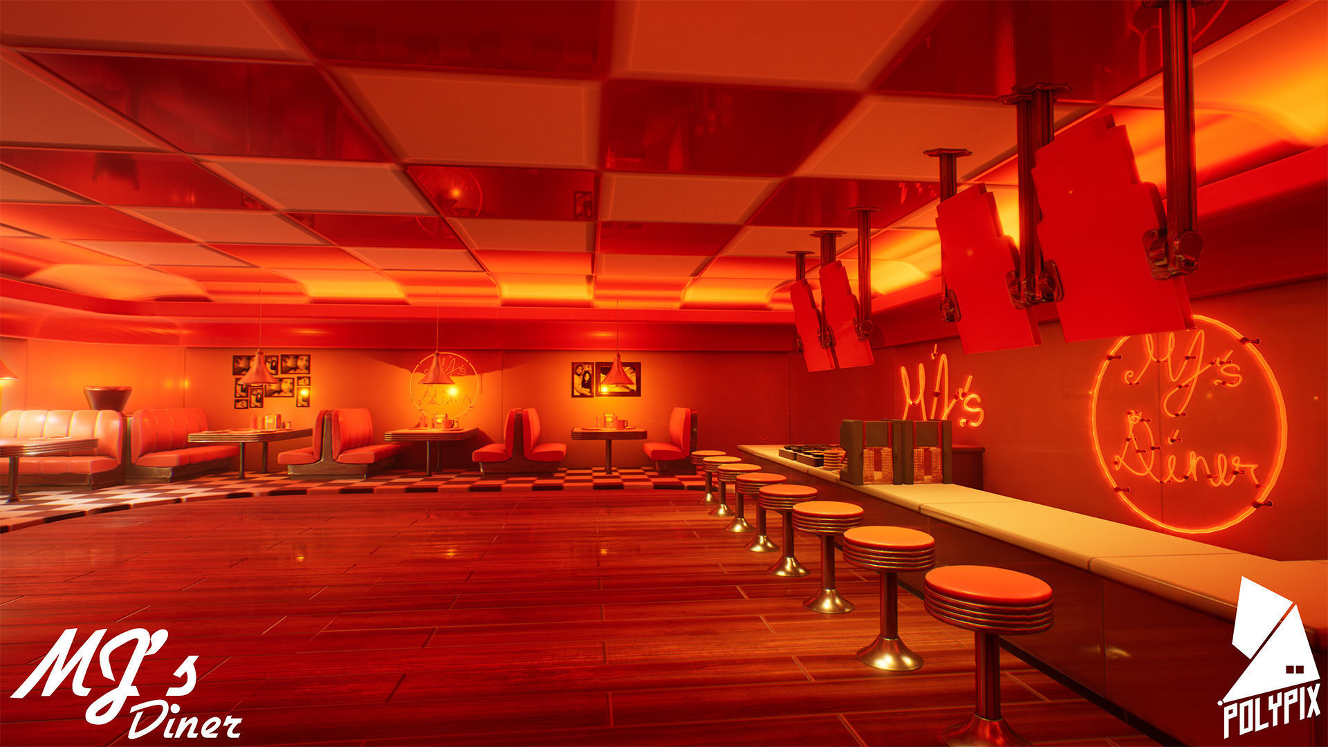 Stylized Diner Low-poly 3D model_6