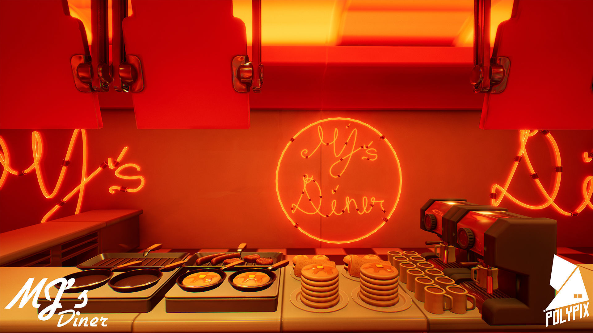 Stylized Diner Low-poly 3D model_7