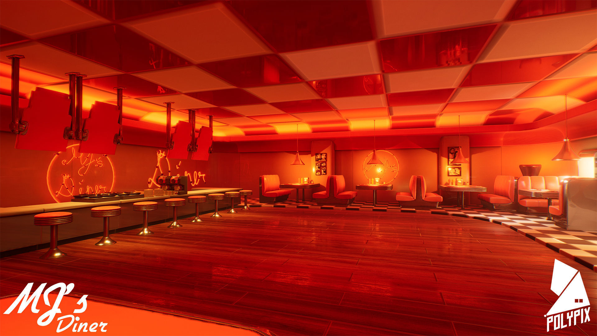 Stylized Diner Low-poly 3D model_3