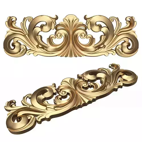 Carved Plaster Molding Decoration 023 Low-poly 3D model