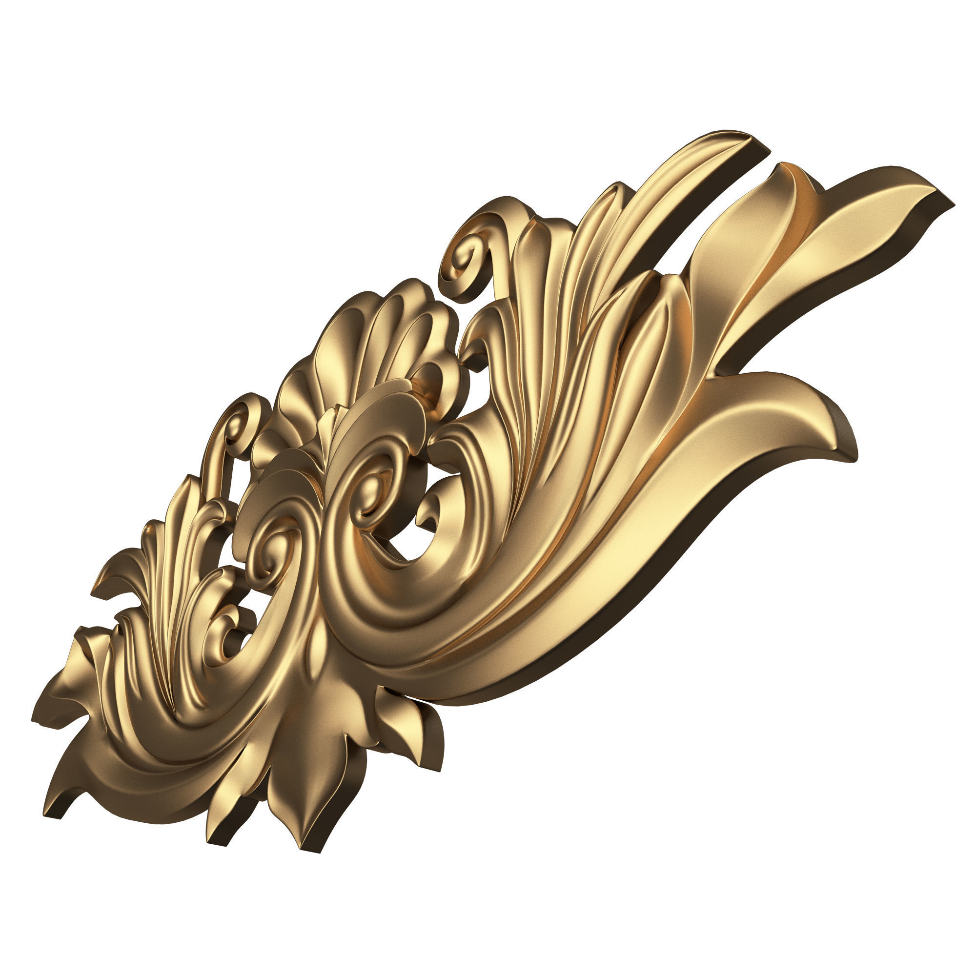 Carved Plaster Molding Decoration 024 Low-poly 3D model_4